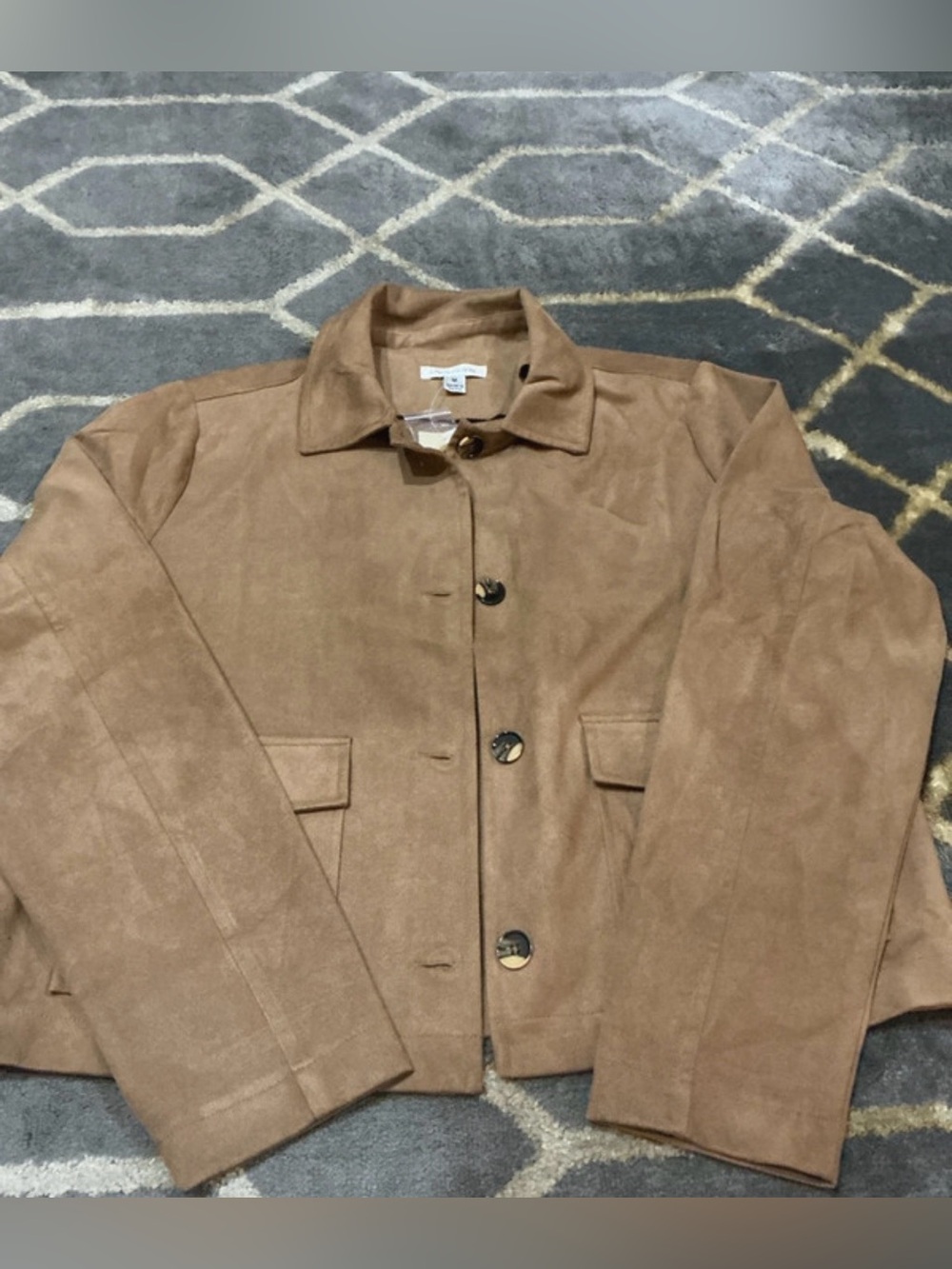 JohnPaulRichard Brown Suede Shirt Jacket